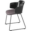 ET AL set da 2 sedie su slitta con sedute imbottite e braccioli CLASSY 1084n - 1084N-E-VR