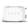 Smeg, Tostapane 2x2 TSF01WHEU, 2 Scomparti da 36mm, 6 Livelli di Doratura, Funzione Riscaldamento, Scongelamento e Bagel, Espulsione Automatica del Pane, Cassetto Raccoglibriciole, 950W, Bianco