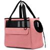 Treer Borsa per Trasporto Gatti Piccoli da Passeggio, Pieghevole Trasportino Cane Trasportino Morbido, Aereo Borsa per Animali Domestici Viaggio, Borsa A Tracolla (38 * 25 * 33cm,Rosa)