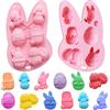 Leesgel Stampi in Silicone per Cioccolatini Pasqua, 3D Fai da Te Stampo Uovo di Pasqua, Stampi Silicone a Forma di Uovo di Pasqua e Coniglio per Dolci Biscotti Gelatina Cubetti Ghiaccio Fondente