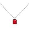 namana Collana Donna Argento Sterling 925 con una Pietra Rosso Rubino Taglia Smeraldo, Collana Rossa per Donna e Ragazza, Collane con una Pietra Rettangolare con Scatola Regalo