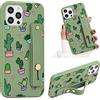 ZhuoFan Telefono con Supporto Cinturino Cover per Samsung Galaxy A52 4G 5G/A52s 5G 6,5'', Custodia Silicone TPU Morbido Antiurto Cases Protettiva per Samsung A52s 5G da Polso in Morbido，Cactus