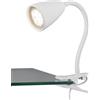 Trio Leuchten Trio Lampada a morsetto Wanda 202620131, metallo bianco opaco, escl. 1x GU10, braccio flessibile