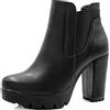 Allegra K Stivali Chelsea da donna con tacco alto e plateau e cerniera, Nero, 38.5 EU