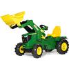 Rolly Toys 611102 - Trattore a Pedali Farmtrac John Deere 6210R, con Ruspa e Ruote Gonfiabili