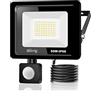 Jefedana 1*Faretto LED da Esterno con Sensore di Movimento 50W 5000LM Faro LED Esterno IP66 Impermeabile LED Esterno Bianco Freddo 6000K Lampada a Rsparmio LED per Cortile, Campo da Basket