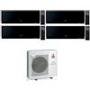 Mitsubishi Electric Climatizzatore Condizionatore MITSUBISHI ELECTRIC Quadri Split 7+7+12+15 serie KIRIGAMINE ZEN BLACK MSZ-EF Inverter con MXZ-4F72VF WI-FI INTEGRATO R-32 7000+7000+12000+15000 A++/A+