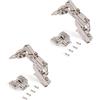 Emuca 1015307 Kit cerniera mezzo collo con scodellino Ø35mm 165° chiusura soft e basetta Euro con regolazione eccentrica, Set di 2