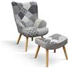 PAZZO DESIGN Poltrona Con Poggiapiedi, Multicolor