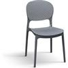 PAZZO DESIGN Sedia Anita Grigio set da 4 sedie in Polipropilene
