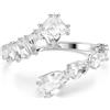 SWAROVSKI BRACCIALE RIGIDO BANGLE, TAGLIO MISTO, BIANCO, PLACCATO RODIO M - 5.6 x 4.6 cm