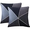 Jaotto Federe Confezione da 2 Federe Cuscini Divano Decorativi Fodere Quadrati Spandex 45x45cm Cuscino Copricuscini per Soggiorno Camera da Letto Casa(Geometria Marrone,Set di 2)