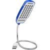 Fdit USB LED Light Mini 28 LED Lampada da lettura portatile flessibile a collo di cigno USB Computer lettura lampada con interruttore(blu)