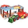 Dickie Toys - Stazione agriturismo con trattore - Stazione Farm Colorata con luce e suono incluso trattore con rimorchio e mucche - per bambini dai 3 anni in su, multicolore