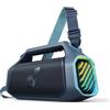Soundcore Boom 2 Plus Cassa Bluetooth Potente per esterni, 140W, 2+2 canali stereo, BassUp 2.0, Bluetooth 5.3, 30W ricarica rapida, 20 ore di riproduzione, IPX7, luci RGB, USB-C, EQ personalizzata