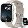 BRIBEJAT Smartwatch Donna Uomo, 2,01 Orologio con Effettua/Risposta Chiamate, Fitness Tracker con Cardiofrequenzimetro Contapassi, Impermeabile IP68 Orologio Sportivo per Android iOS, Bianco