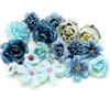 TNSLAND 20 Fiori di Stoffa, Fiorellini per Bomboniere, Fiori per Bomboniere Fai Da Te Fiorellini Finti per Decorazioni, Fiori Finti per Decorazioni Bomboniere, Diademi, Artigianato, Blu