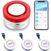 SENCKIT Pulsante di chiamata WiFi Caregiver Pager: campanello di chiamata di avviso infermieristico wireless, pulsante di chiamata di allarme personale con avvisi app (3 Pulsante+1 Ricevitori)