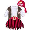 MOMBEBE COSLAND Vestito Pirata Bambina Completo Halloween 5 Pezzi 3 Anni Rosso