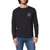 ARMANI EXCHANGE Long Sleeves, Front Print Logo, T-shirt, Uomo, Blu, XS