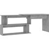 vidaXL Scrivania Angolare a L Mobile Porta PC Scrittoio Tavolo Lavoro Computer Arredi Casa Studio Ufficio Grigio Cemento 200x50x76 cm in Truciolato