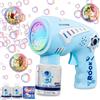 Tosekry Pistola Bolle di Sapone, Sparabolle di Sapone con Luci LED e Musica Dinamica, 10 Fori Macchina Bolle di Sapone Bambini con 2 Bottiglie di Bolle Sapone