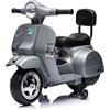 Tecnobike Shop Moto Elettrica per Bambini Piaggio Mini Vespa Small PX 6V - Mp3 - USB - Suoni - Luci Led (Grigio)