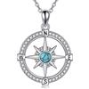 VONALA Collana oceano in argento sterling 925, con ciondolo a forma di stella marina, idea regalo per donne, 27.2mm x 20mm, Argento sterling, Turchese