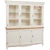 Biscottini - Vetrina Angolare - L175xPR41xH207 cm - Struttura Bianca - Credenza Legno - Piano Finitura Naturale - Made In Italy