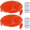 eMagTech 2 Pezzi di Ricambio per Cappuccio Testina di Taglio con Molle 37474601 Compatibile con Black & Decker GH400 CST1000 GL30 GL120C GL280 Coperchio del Cappuccio della Bobina