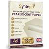 Syntego Peregrina Majestic: fogli di carta lucida formato A4, perlacei su entrambi i lati, 20 pezzi, 120 g/m2, per stampanti laser e a getto d'inchiostro