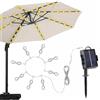 CWOQOCW Luci solari a LED per ombrellone, da giardino, patio, ombrello, 6 modalità, 104 LED, striscia luminosa per ombrellone da giardino, tenda da campeggio (bianco caldo)