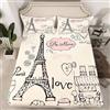 Aozhiswe Lenzuolo con Angoli Una Piazza e Mezza Torre Eiffel di Parigi Lenzuola Sotto 3D Ragazza Rosa Microfibra Coprimaterasso 120x200 cm Profondità 30cm per Letti 1 piazza e Mezza e3887