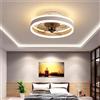 FLYFO Fanale da Soffitto, Silenzioso Ventilatore con Illuminazione E Telecomando Ultra Sottile 16,5CM Plafoniere 24w Dimmerabile Lampada a Sospensione a Ventaglio per Soggiorno Camera Letto,Bianca