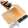 Eteslot oysterclamp, Kit Apertura ostriche, attrezzo per Aprire Le ostriche, Apri ostriche Professionale, Coltello ostriche, Ferma ostriche, Morsetto per sgusciare Le ostriche Wooden
