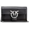 Pinko Love One Wallet C Vitello Seta, Borsa Donna, Z99o_nero-old Silver, Taglia Unica