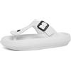 AONETIGER Infradito Uomo Sandali Suola Spessa Ciabatte Donna Estive Comode Morbide Antiscivolo Piscina Pantofole Doccia Spiaggia Flip Flop Slippers(Bianco,45EU)