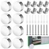 Bocguy Set di 8 staffe per specchietti, distanza dal muro 0 mm, Staffa per Specchi da Parete, Clip in vetro per appendere cartello in acrilico, Universale per lastre di spessore 2,5-6 mm