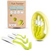 Tick Twister Tire zecche per cani, gatti e umani (set di 3) - rimozione semplice, veloce e senza dolore, pinza per zecca con scatola di stoccaggio, ideale per viaggi e casa (verde, 1 set)