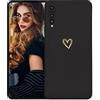 Kaywzo Cover per Huawei P20 Pro,Custodia in Silicone TPU Liscio di Morbido con Modello Cardiaco,Design Minimalista,Ultrasottile Donna Antiurto Case Cover,Nero