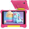 Wqplo Tablet per bambini 7 pollici Android 12 con Custodia, Wifi, Bluetooth, Modalità di Controllo Parentale, Doppia Fotocamera, Protezione Degli Occhi (pink)