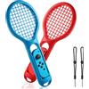 LYCEBELL Racchetta da Tennis per Nintendo Switch, Racchetta da Tennis per Controller Joy-con Accessori Grip per Giochi per Nintendo Switch (2 Pezzi, Blu e Rosso)