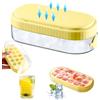 DTXYBC Stampo Ghiaccio con Coperchio e Contenitore, Vassoi per cubetti di ghiaccio, Rilascia Tutti i Cubetti Ghiaccio in un Secondo, senza BPA, adatto per cocktail, caffè, succo (Yellow)