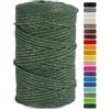 Netuno 1 filato macramè naturale verde bottiglia con filo metallico oro 5 mm 100 m corda macramè spago cordoncino colorato per lavori uncinetto ferri da maglia cordino