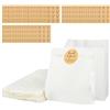 AILUYA 50 pezzi sacchetti di carta bianca per alimenti, buste di carta, Sacchetti in carta kraft con 60 adesivi per snack, compleanno e feste di Natale, 11 * 4 * 16cm