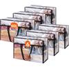 Lifewit Scatole per Vestiti Trasparente, Organizer Armadio Pieghevole con Manici, Scatole per Armadio en PVC, Scatoloni Trasloco, Organizer Armadio per Vestiti, Coperte, Piumoni, Libro, 60 L, 6 Pezzi