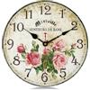 Lafocuse 30cm Orologio da Parete Rosa Silenzioso Vintage, Rustico Floreale Orologio Legno Shabby Chic, Retro Deco Senza Ticchettio per Soggiorno Camera da Letto Cucina Ufficio