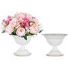 Sziqiqi Vaso per Fiori Bianchi per Centrotavola per Matrimoni - 2 Pezzi Vaso per Fioriera In Metallo Piccolo per Urna per Matrimoni, Feste Di Compleanno