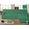 BIANCHERIAWEB Copridivano Genius con Penisola Chaise Longue Modello Swing Colore Verde Oliva Destra Oliva