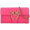 Pinko Love One Wallet C Vitello Seta, Borsa Donna, N17q_barbabietola Ch-antique Gold, Taglia Unica